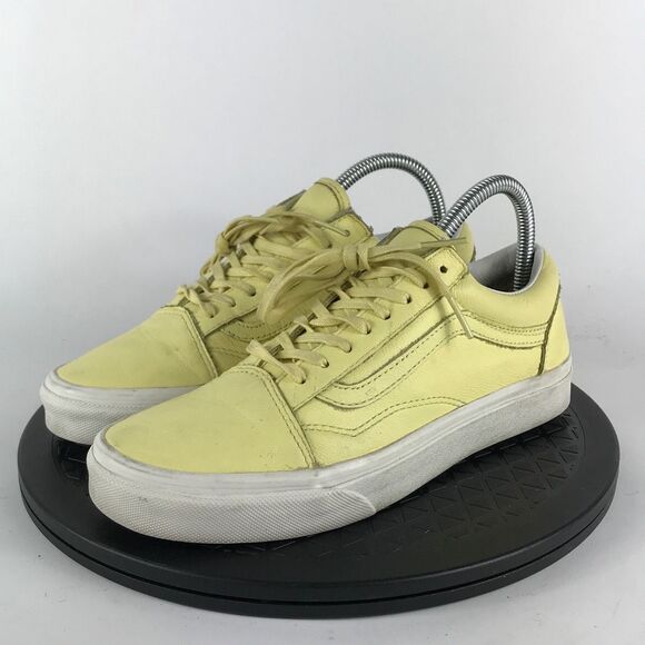 Vans Old Skool Yellow Leather Casual Skate Shoes Women’s Size 8 - Picture 1 of 12